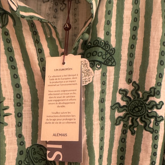 NWT ALEMAIS Lula Beaded Fringe-Trim Shirtdress Size 8 - Picture 11 of 14